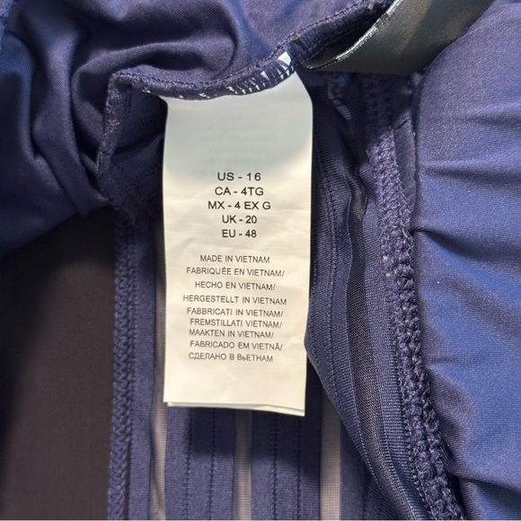 La Blanca Lingerie Tummy Control Muti Strap One Piece Swimsuit NWT 16 Dark Blue - Picture 6 of 8